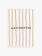 Naschkatze Streifenposter in Rosa-Grün