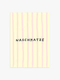 Naschkatze Streifenposter in Gelb-Rosa
