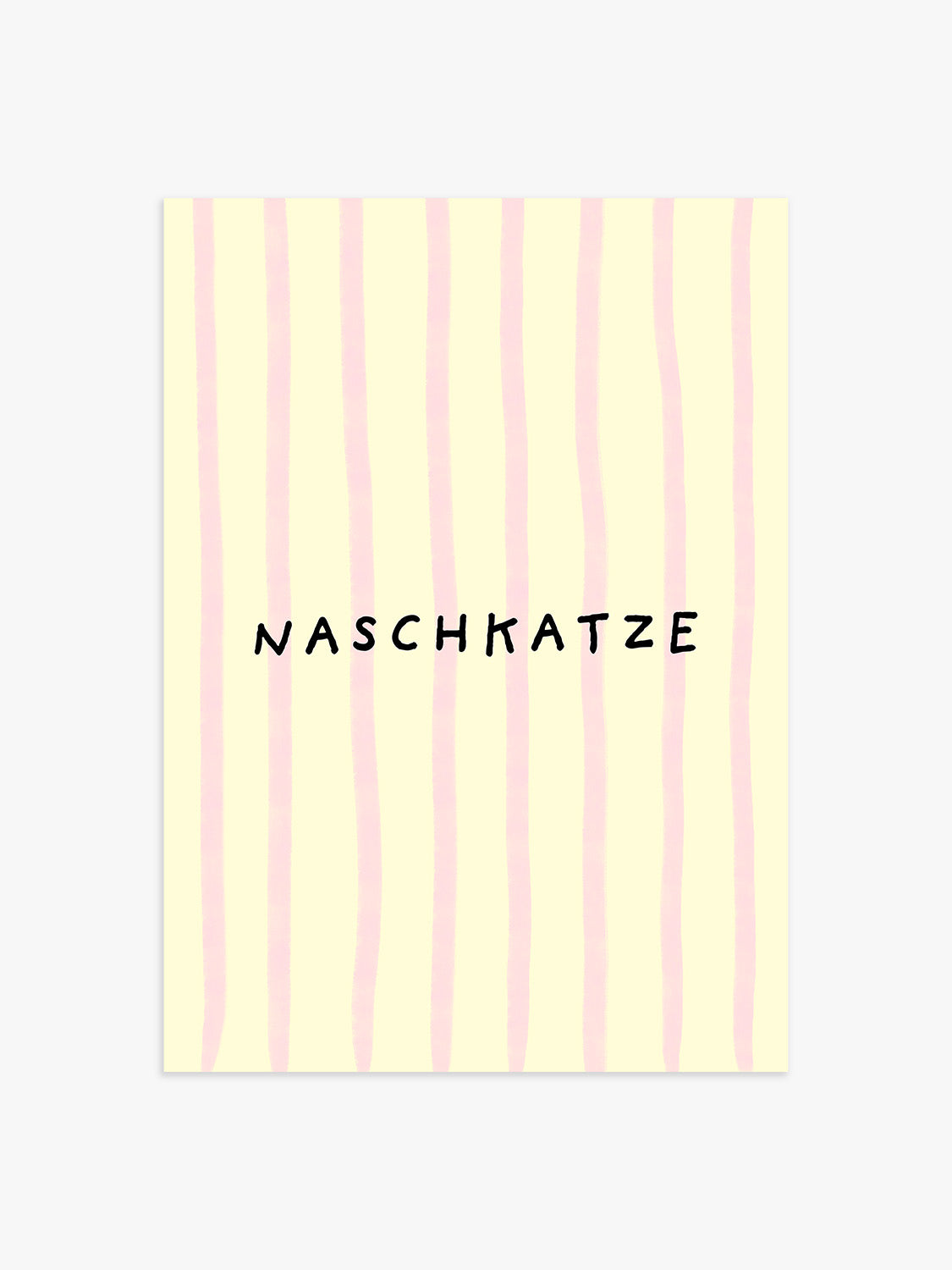 Naschkatze Streifenposter in Gelb-Rosa