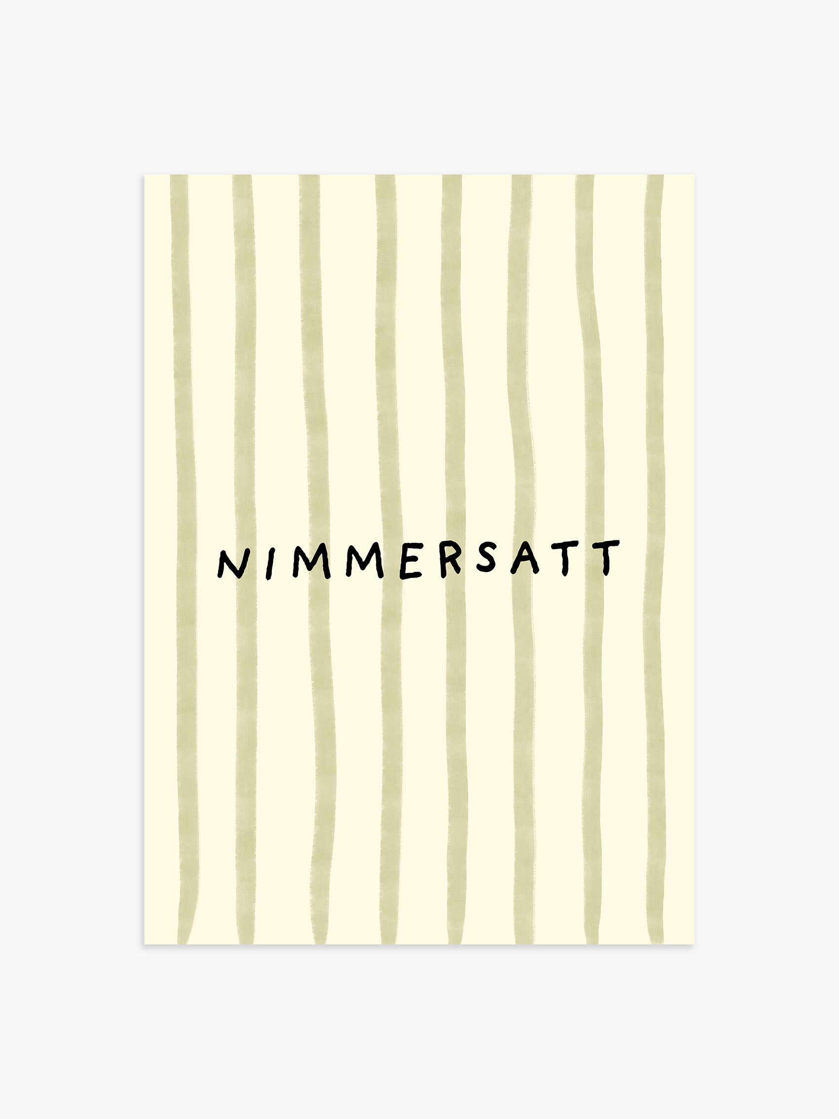 Nimmersatt Streifenposter in Oliv-Creme