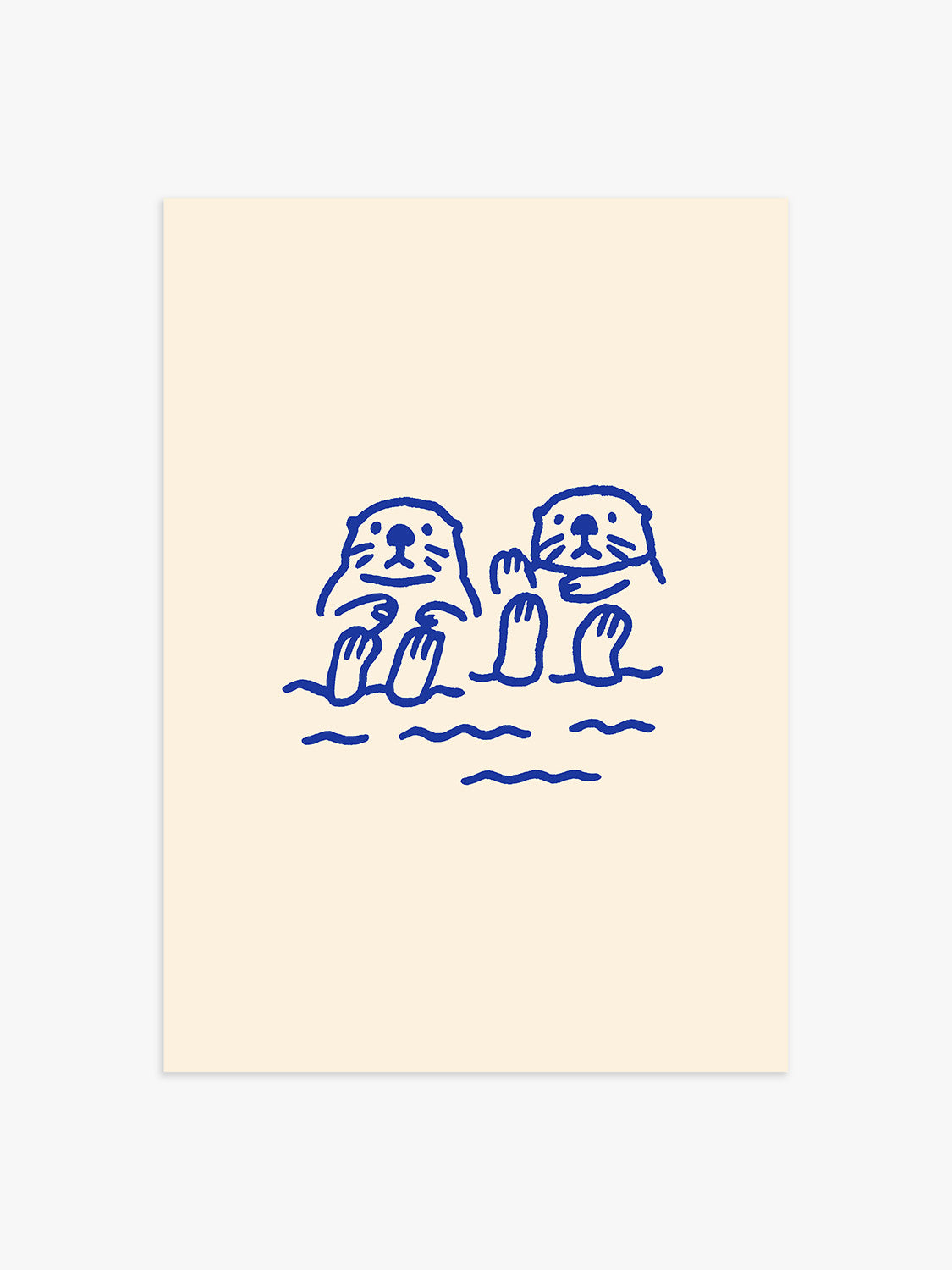 Otter Illustrationsposter in Blau