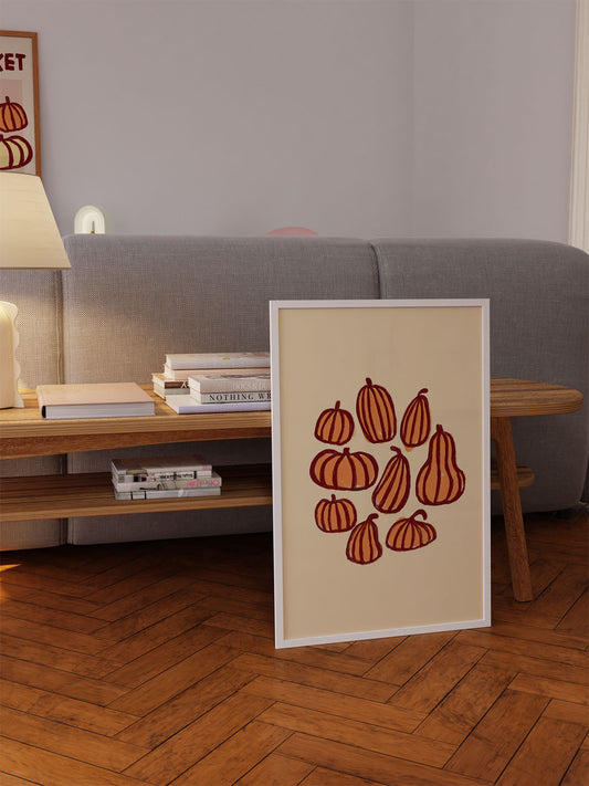 Kürbis Poster orange-buttergelb