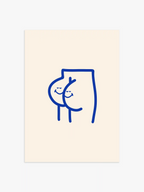 Lachender Po Poster in Blau