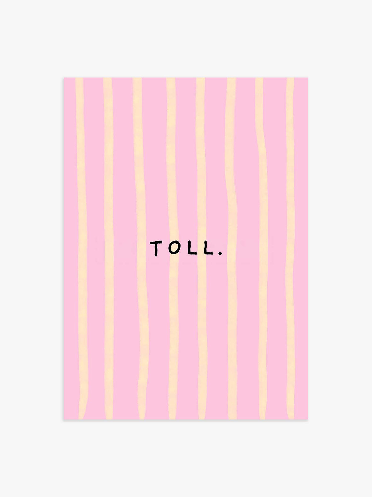 Toll Poster in Rosa-Gelb-Gestreift - 50x70 cm