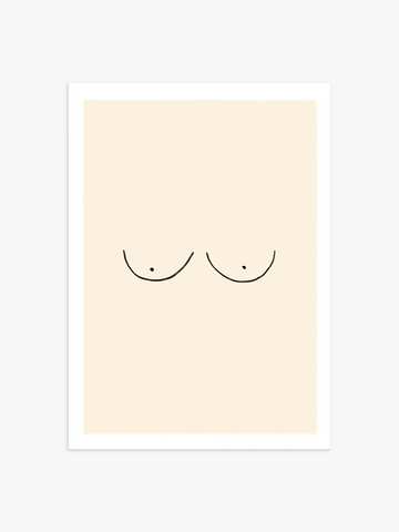 Minimalistisches Poster mit Brüsten