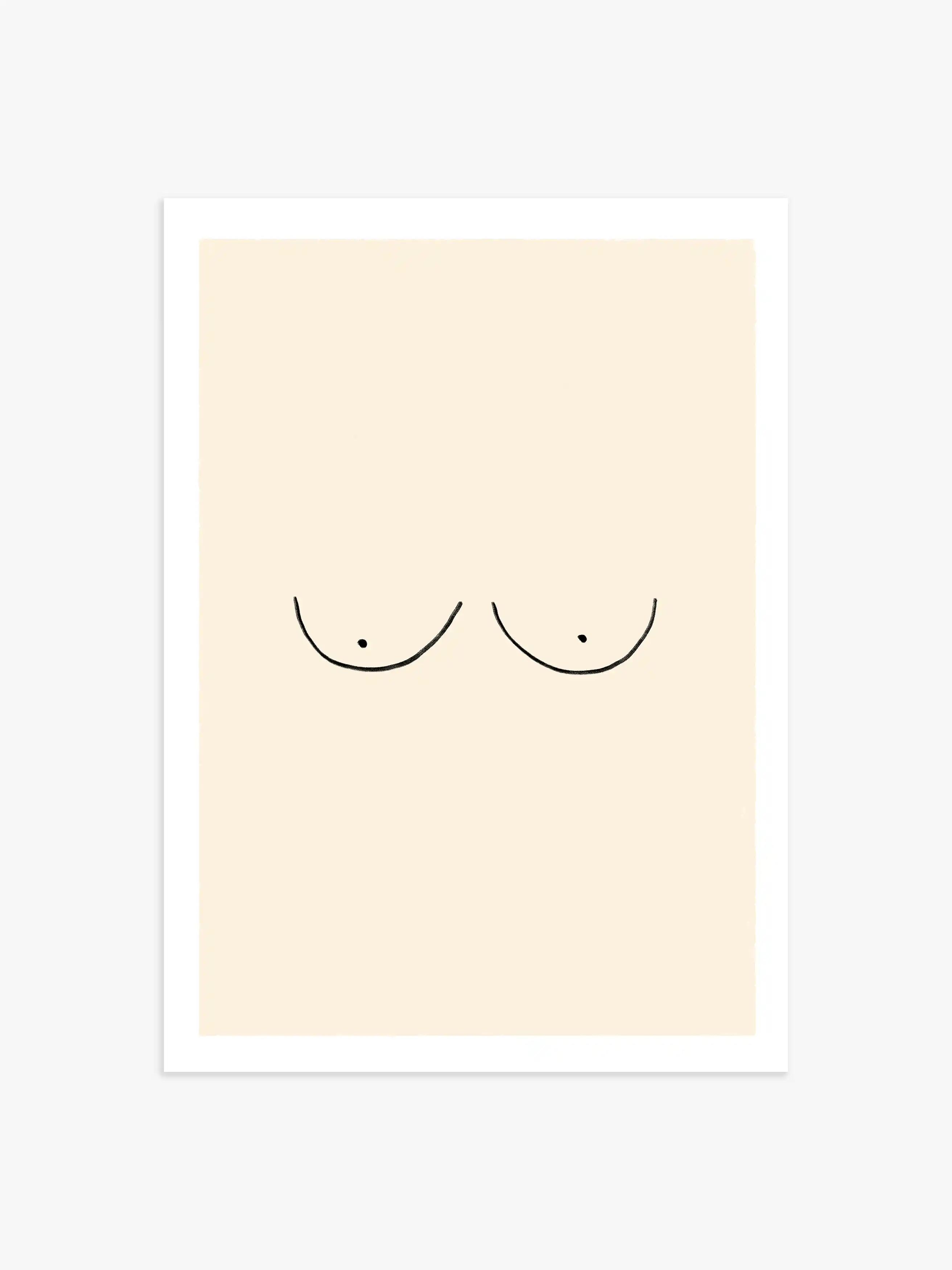 Minimalistisches Poster mit Brüsten