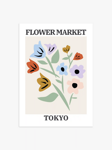 Flower Market Tokyo, Wohnzimmer Poster, Poster fürs Schlafzimmer