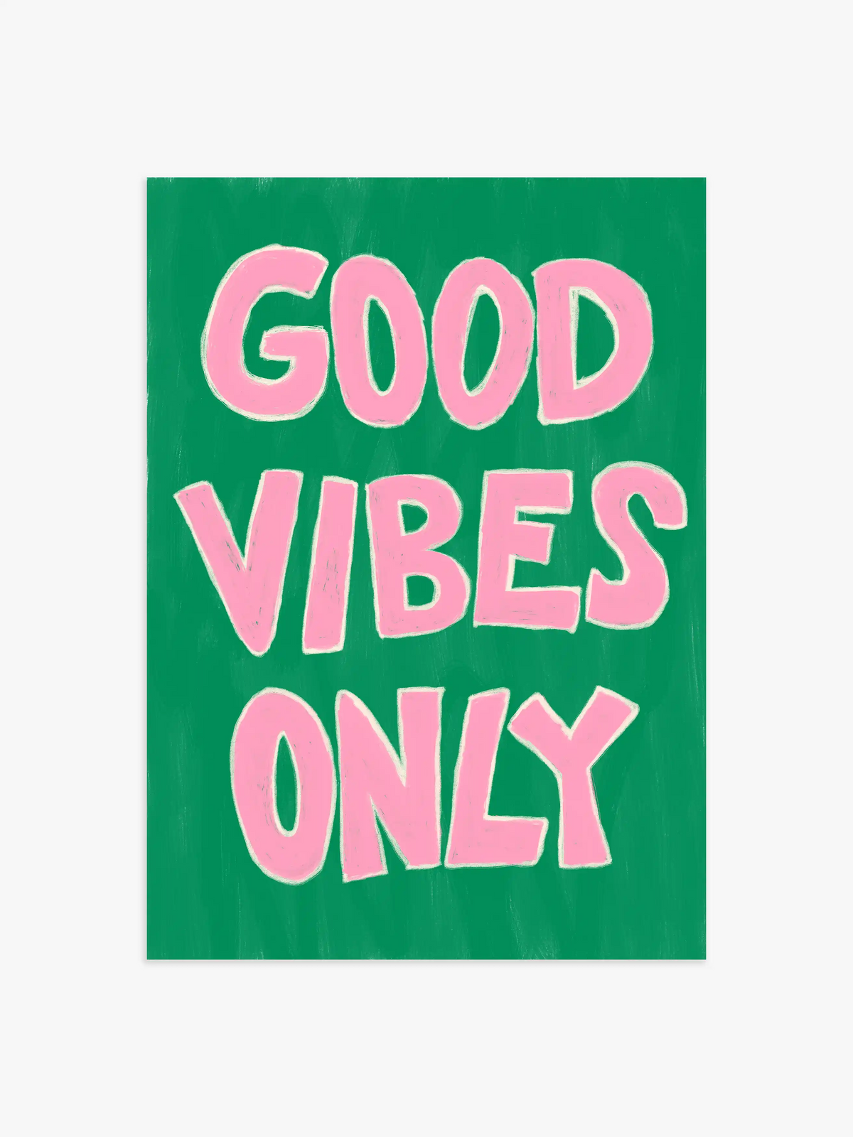 Good Vibes Only Poster in Grün und Pink - 100x150 cm