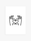 Herz hand Poster, poster ins schwarz-weß, minimalistisches Poster in schwarz-weiß