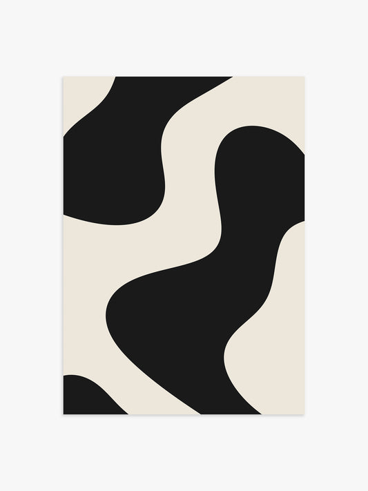 Abstraktes Poster in Schwarz-Beige