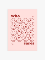 Who Cares Poster in Rot