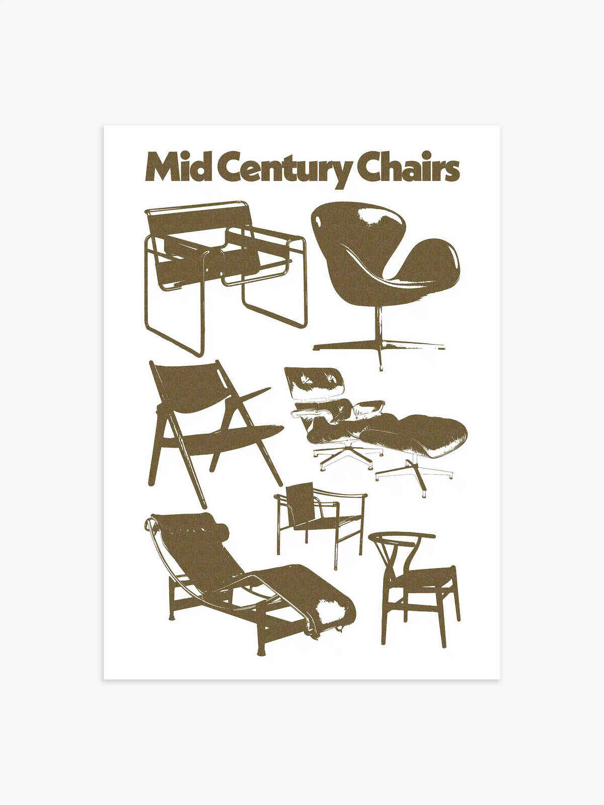 Mid Century Chairs Poster - 100x150 cm