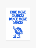 Take More Dances Retro Poster in Blau