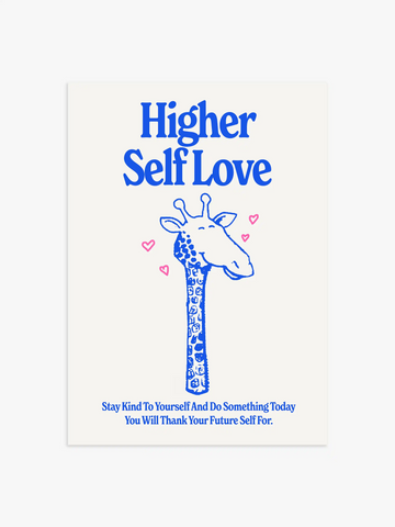 Self Love Poster, Kunstdruck Wohnzimmer, Wohnzimmer Poster, Schlafzimmer Poster in blau, Selbstliebe Poster, lustiges Poster