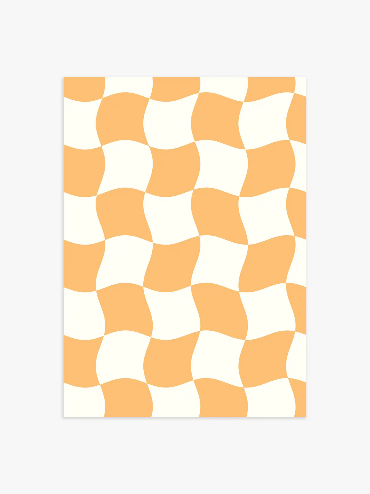 Wavy Schachbrett Poster in Gelb - 30x40 cm