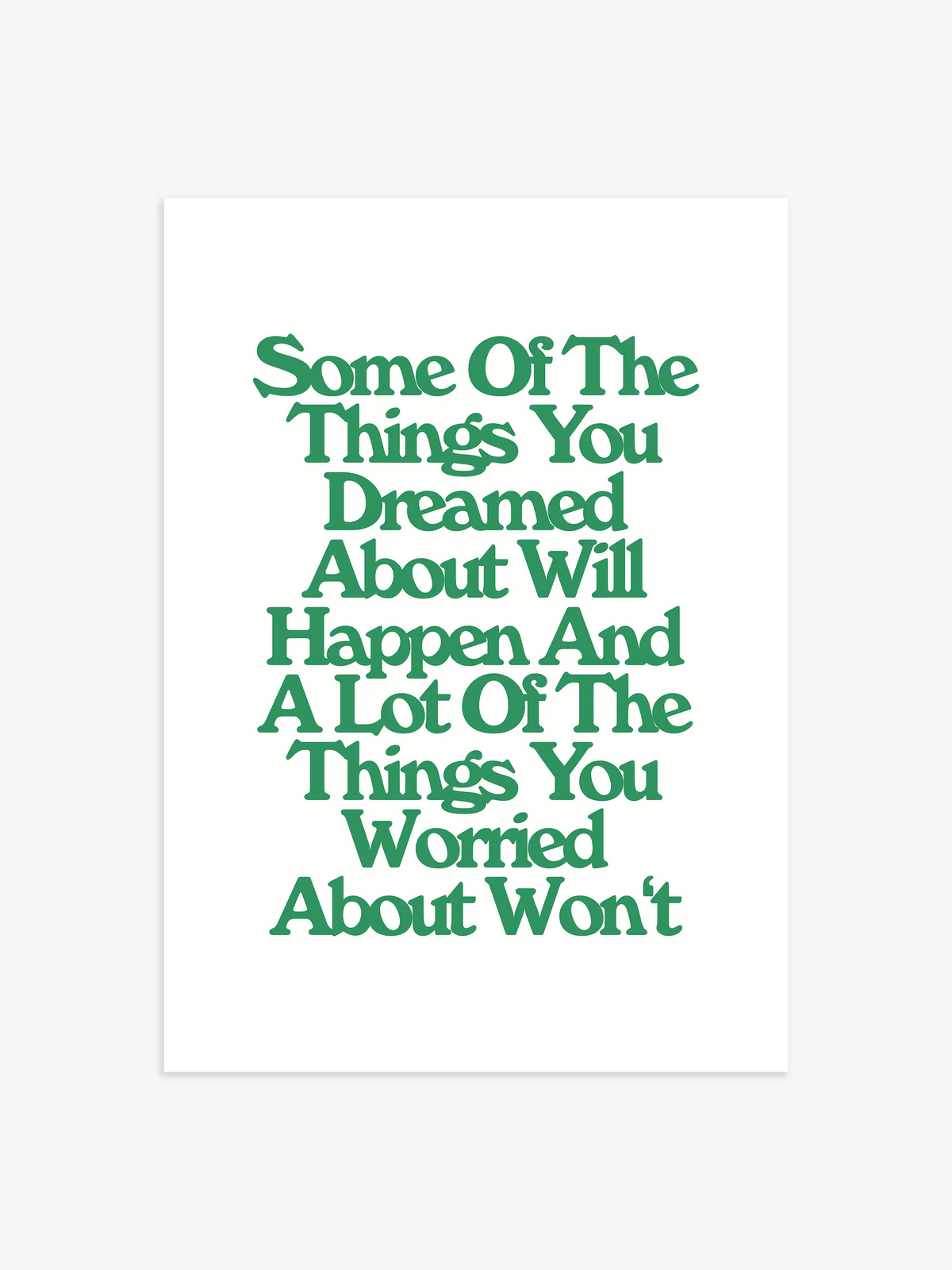 Inspirierendes Zitat Poster in Grün - 100x150 cm