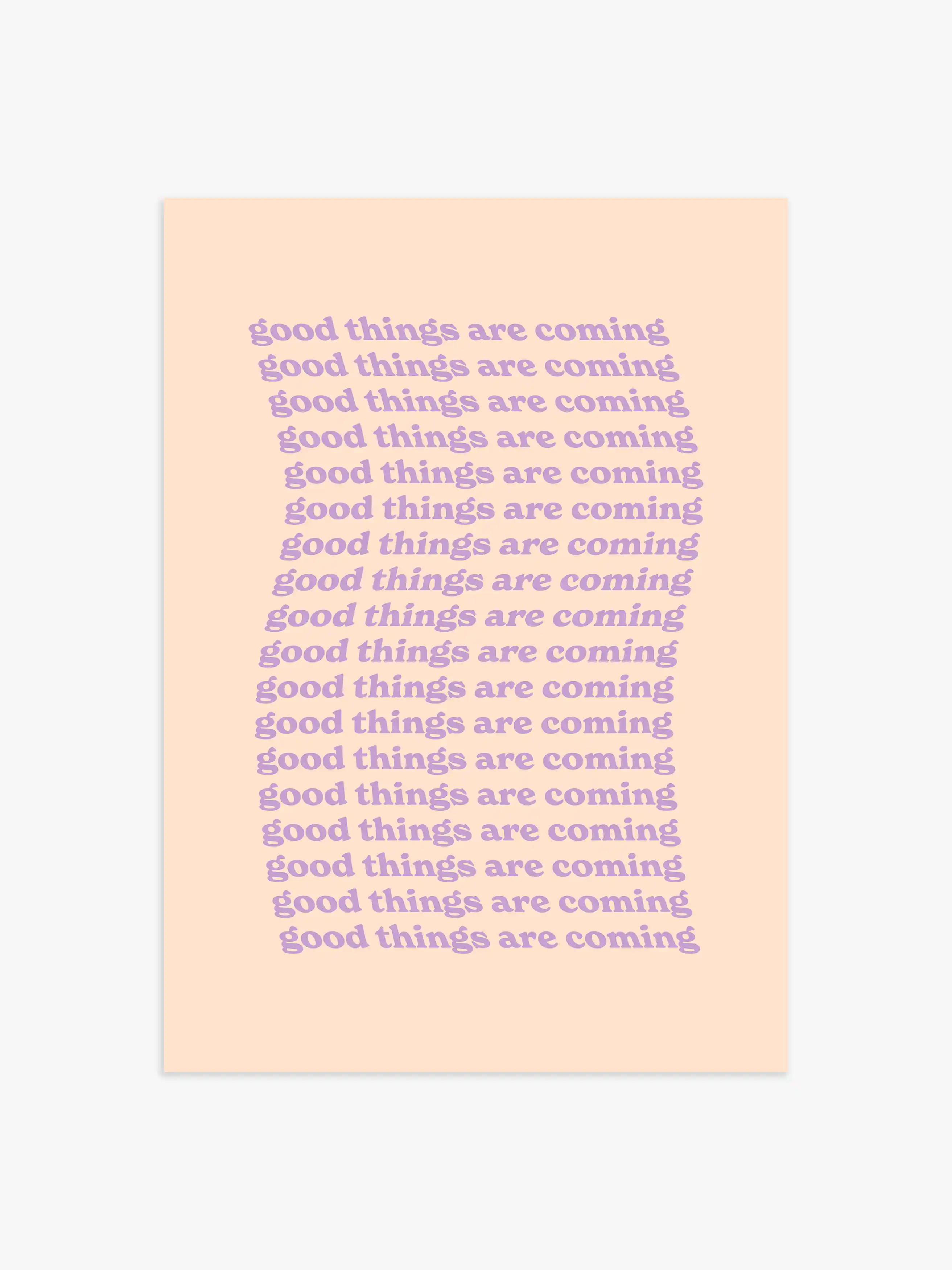 Good things are coming in Lila, fliederfarbenes Poster, pastellfarbenes Poster, Poster fürs Schlafzimmer, Gift for her, quote Poster, Zitat Poster, Wohnzimmer Poster, Geschenk an sie