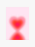 Aura Herz Poster in Rot und Rosa