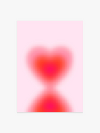 Aura Herz Poster in Rot und Rosa