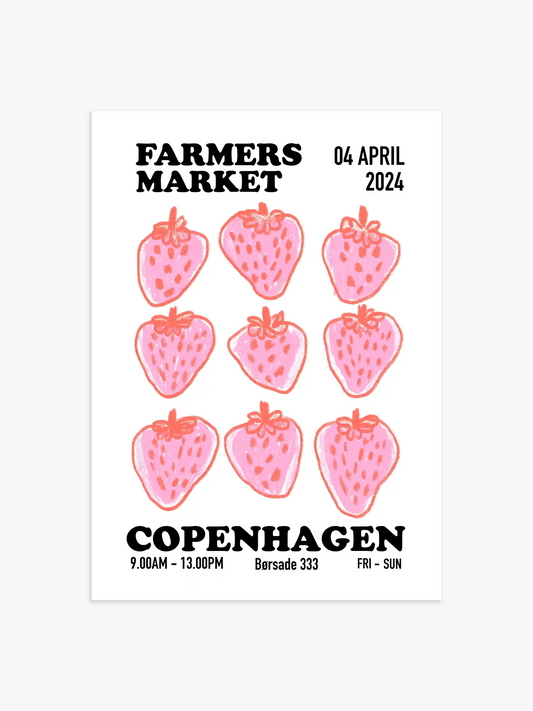 Farmers Market Poster mit Erdbeeren, Küchen Poster