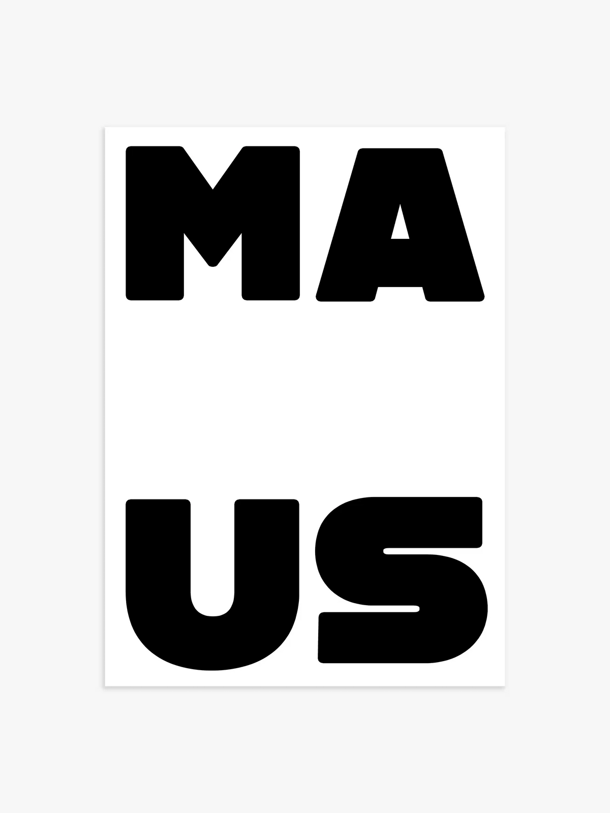 Maus Typografie Poster in schwarz-weiß - 50x70 cm