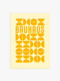 Gelbes Bauhaus Retro Poster, Poster fürs Wohnzimmer, Bauhaus Poster