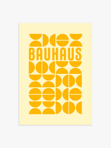 Gelbes Bauhaus Retro Poster, Poster fürs Wohnzimmer, Bauhaus Poster