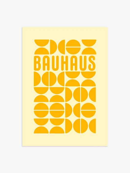 Gelbes Bauhaus Retro Poster, Poster fürs Wohnzimmer, Bauhaus Poster