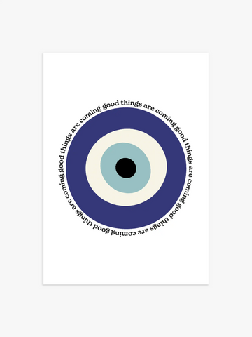 Evil eye Poster in blau