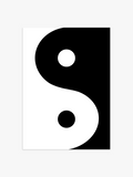 Ying Yang Poster in Schwarz-Weiß