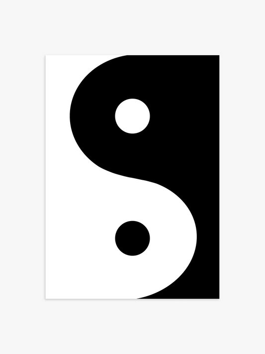 Ying Yang Poster in Schwarz-Weiß