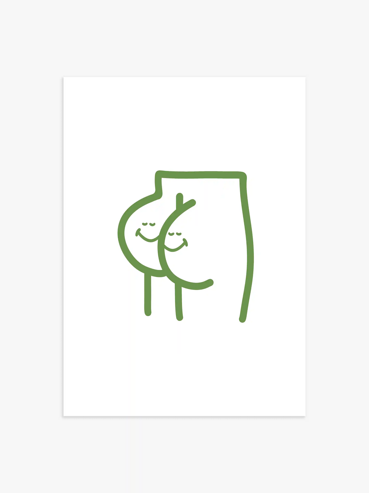 Lachender Po Poster in Grün - 13x18 cm