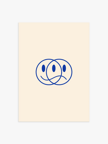 Smiley Poster in Blau