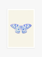 Poster mit Schmetterling in Blau