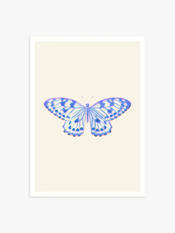 Poster mit Schmetterling in Blau