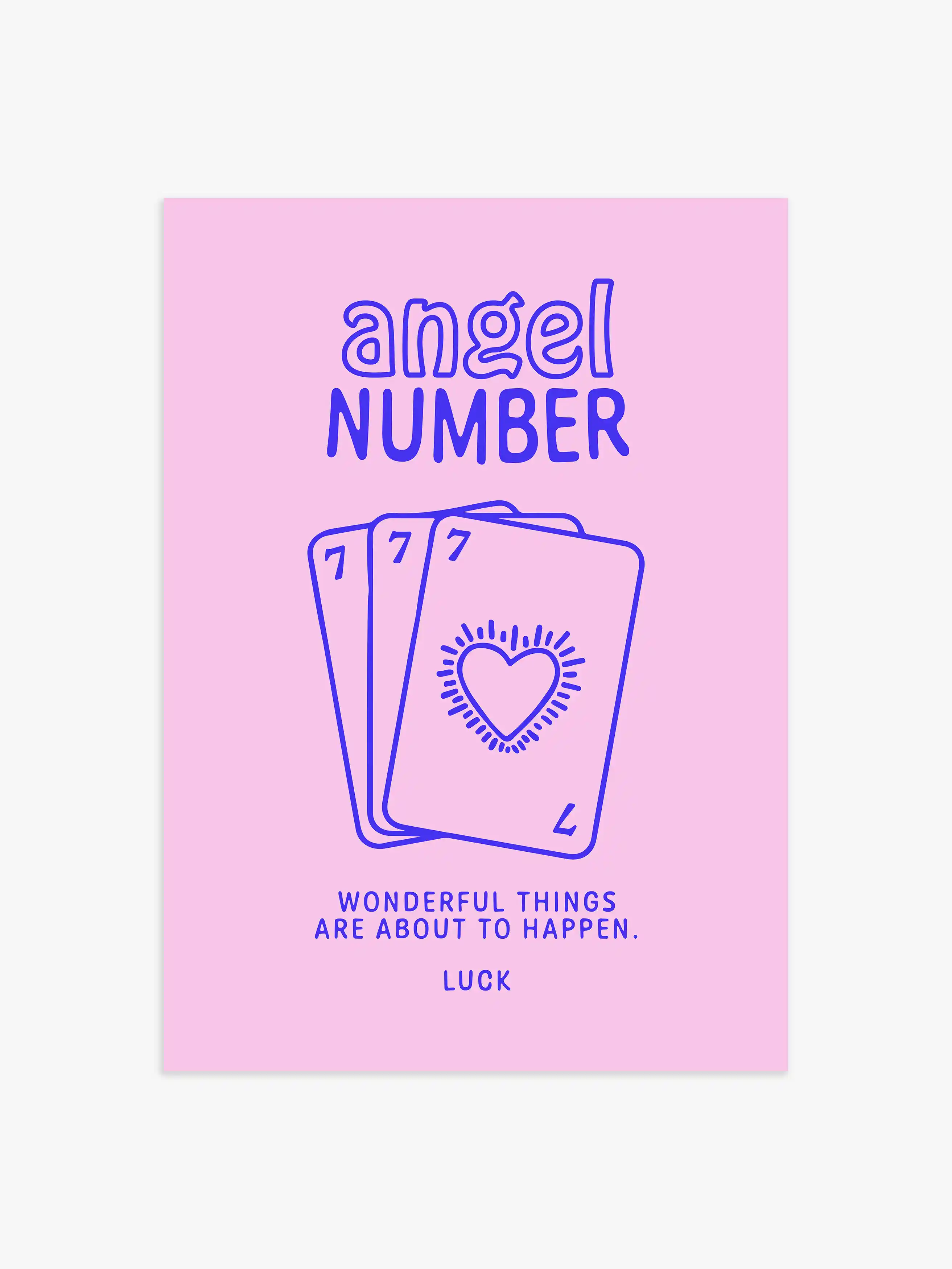 Angel Number 777 Poster in Pink