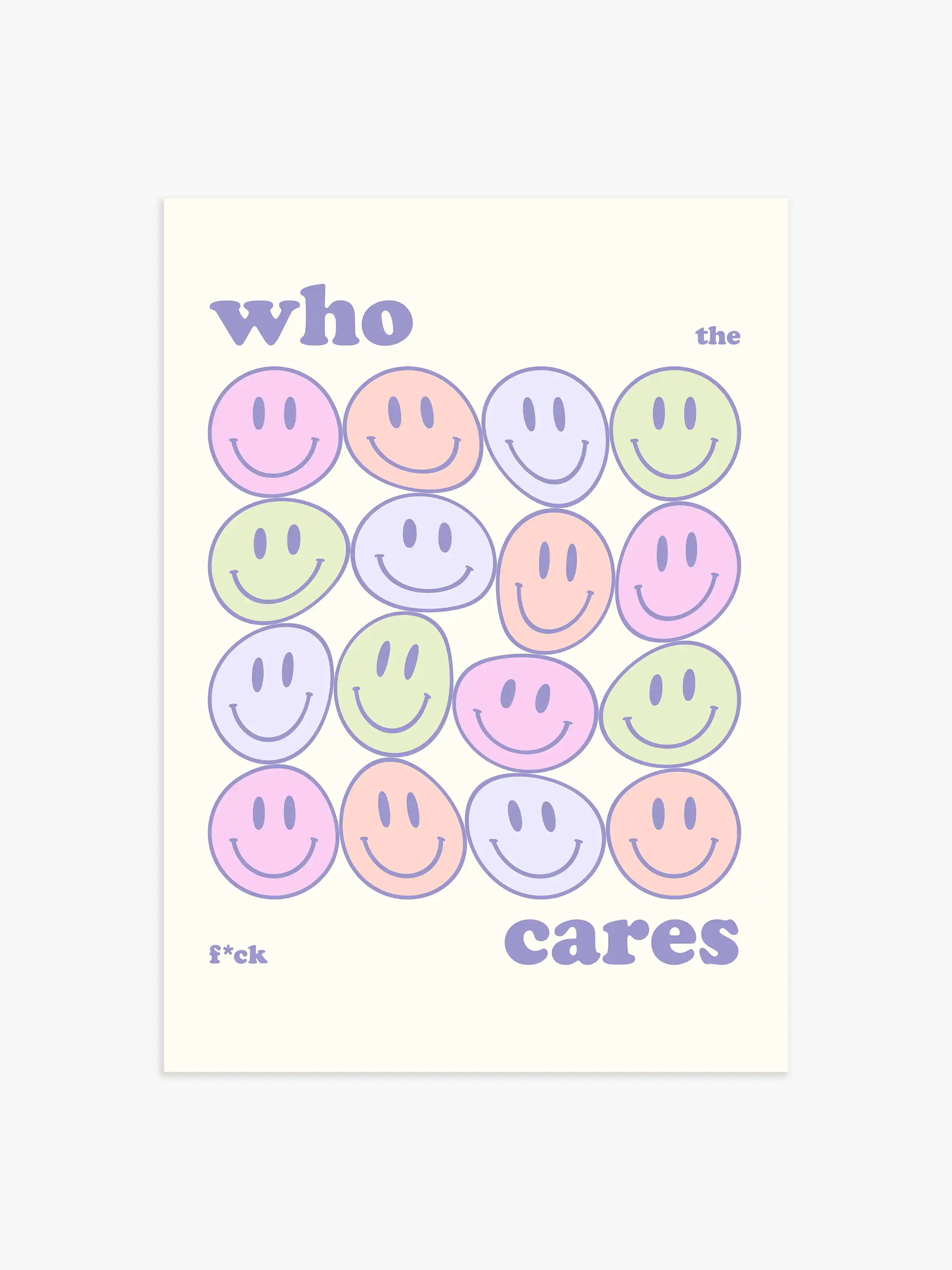 Who Cares Poster in Danish Pastel