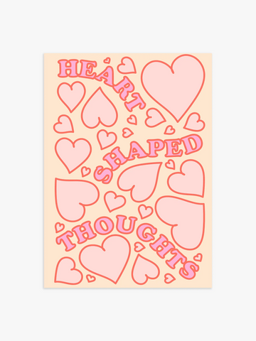 Retro Heart Shaped Thoughts Poster