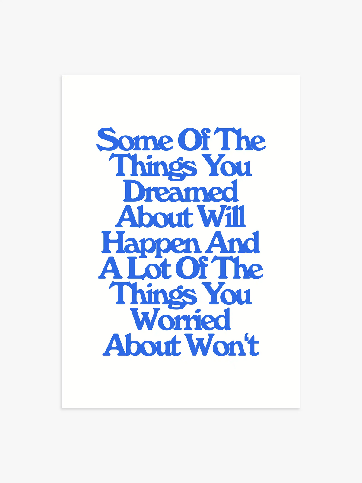 Inspirierendes Zitat Poster in Blau - 70x100 cm