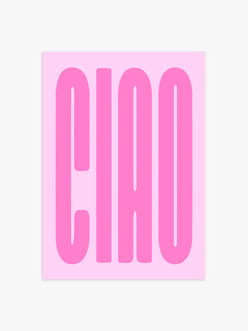 Ciao Poster in Pink