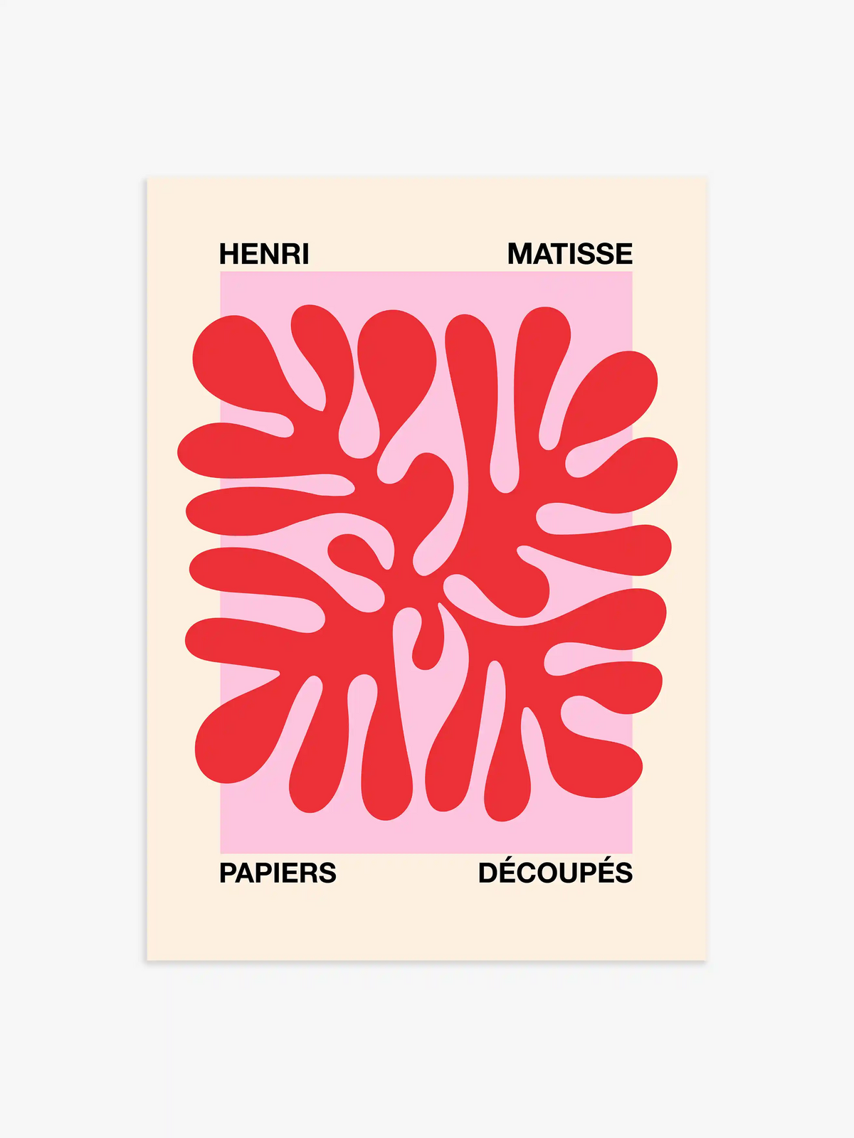 Abstrakte Koralle rosa-rot - 60x90 cm