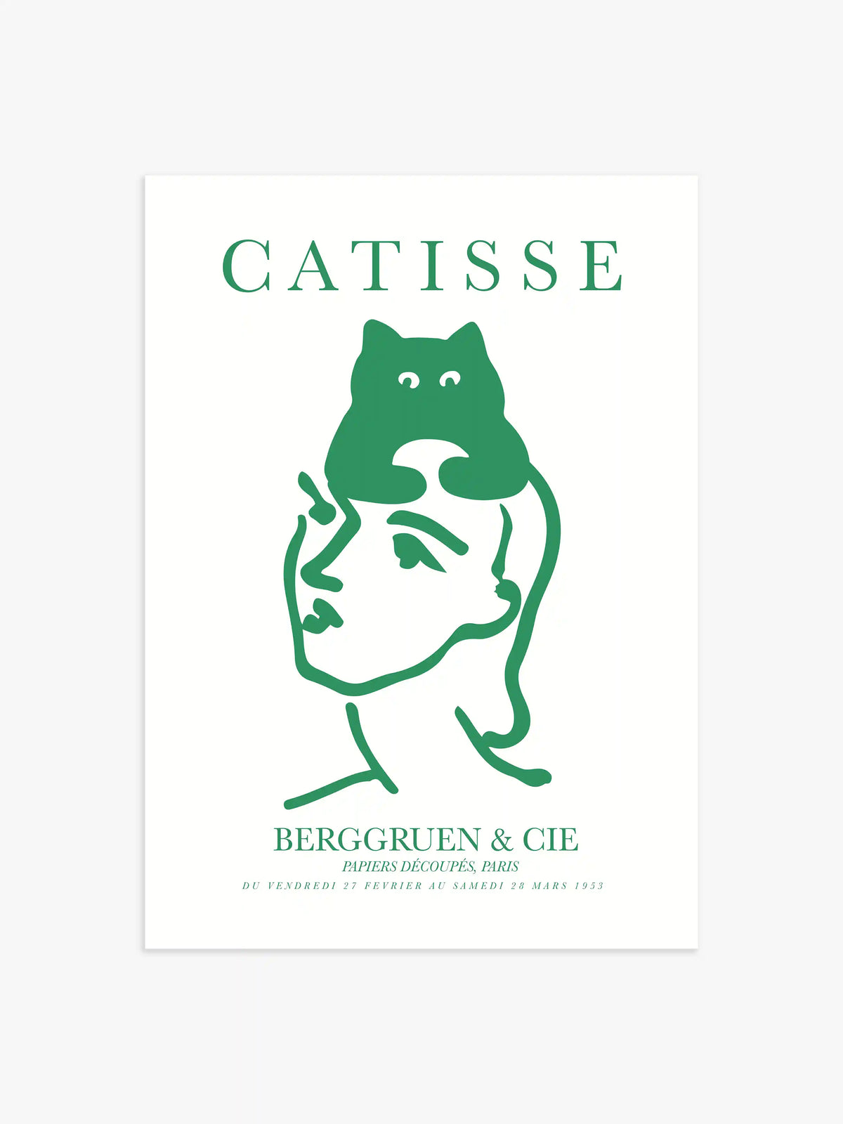 Catisse Poster in Grün - 13x18 cm