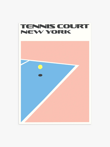 Retro Tennis Court Poster