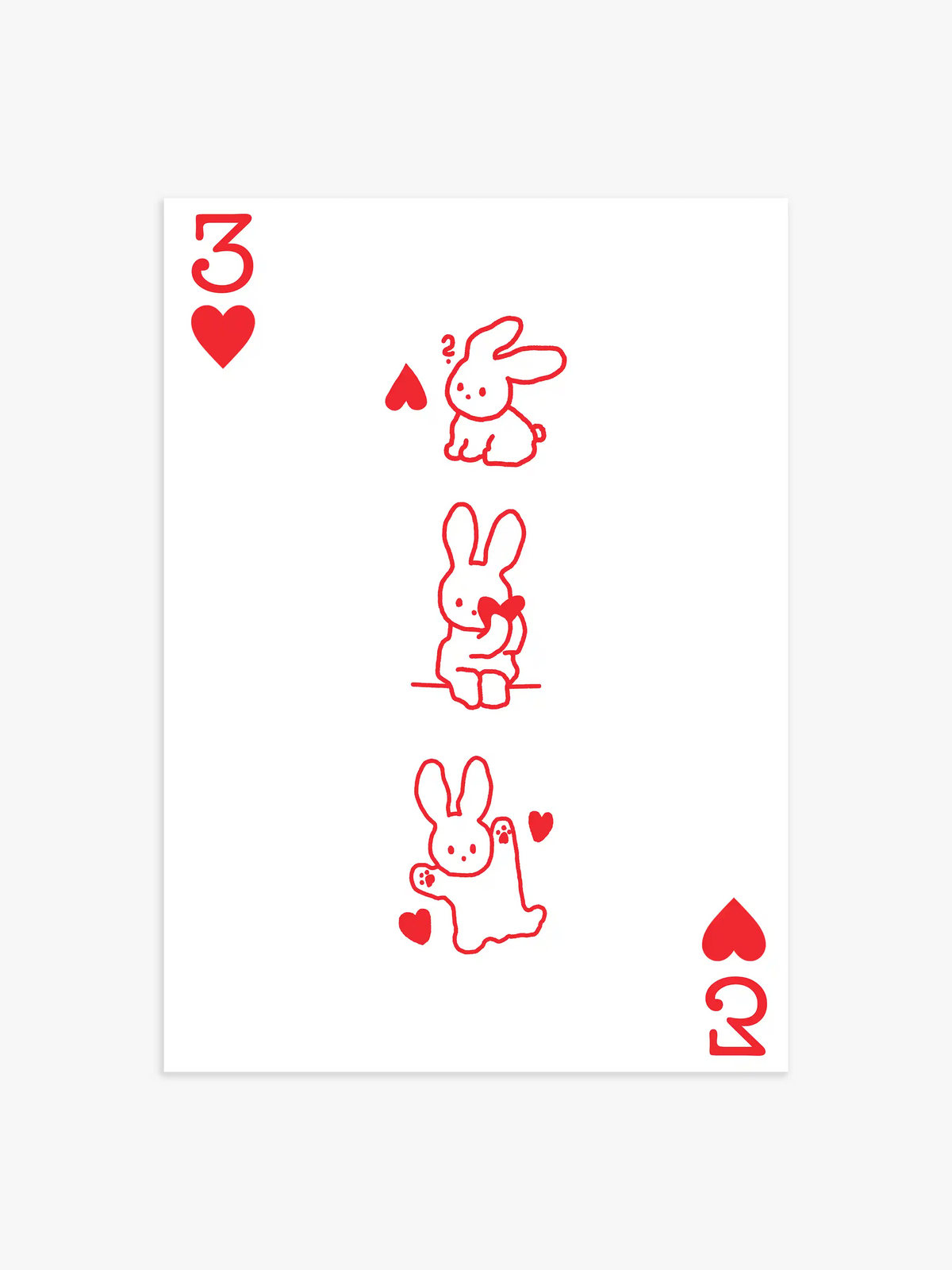 Spielkarten Poster mit Hasen - 40x50 cm