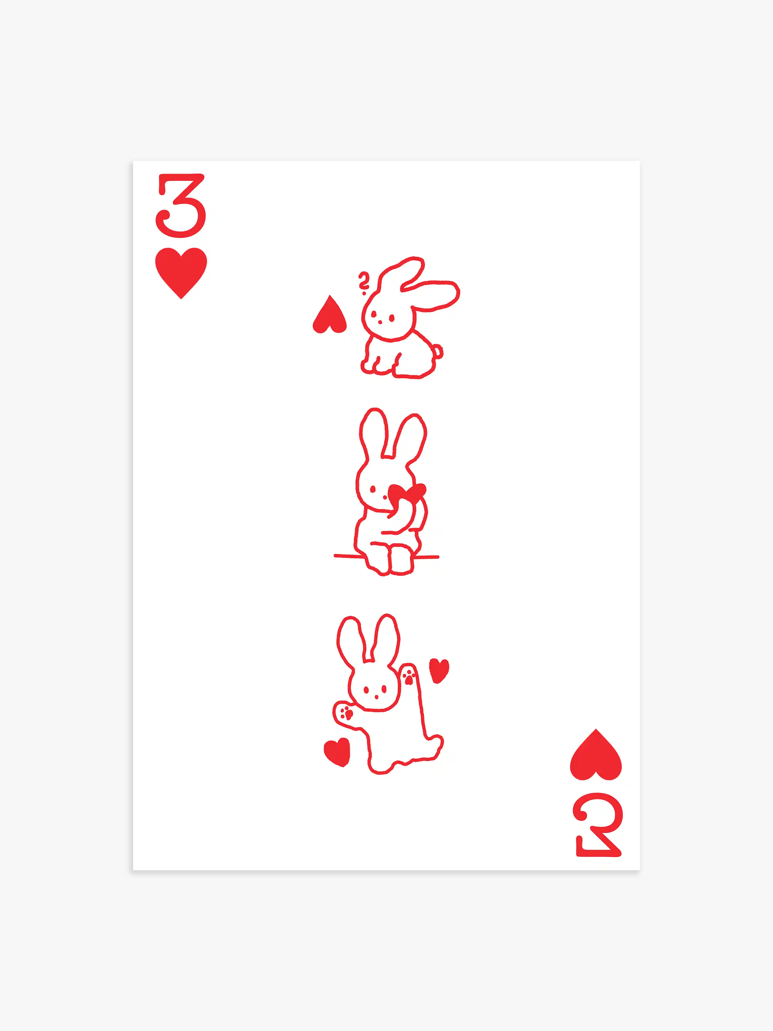 Spielkarten Poster mit Hasen