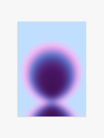 Aura Poster mit Kreis in Blau und Pink