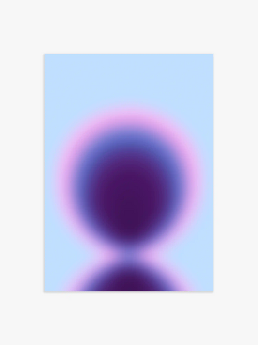 Aura Poster mit Kreis in Blau und Pink