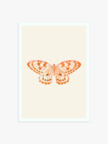 Poster mit Schmetterling in Orange