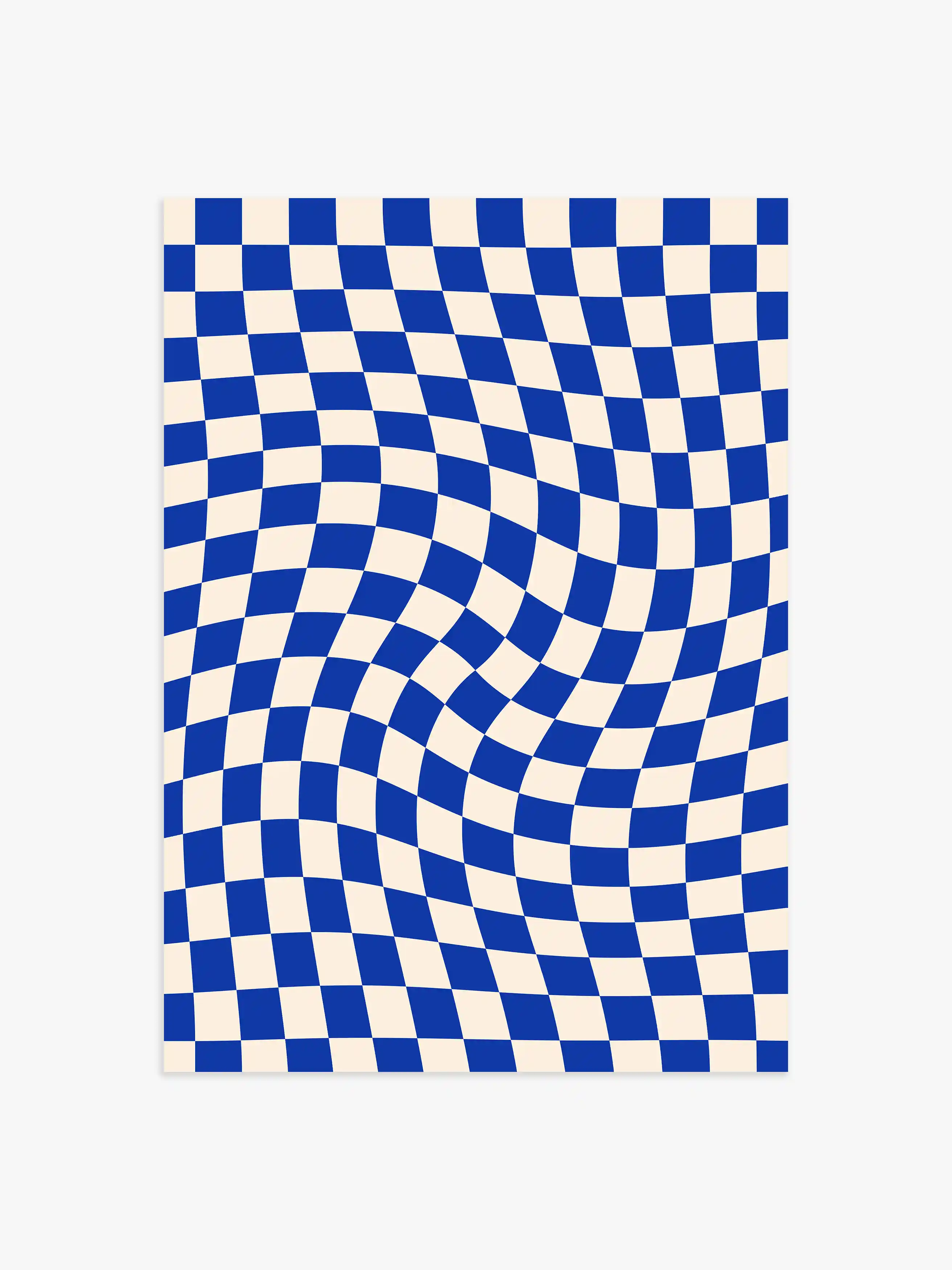 Schachbrett Poster in Blau