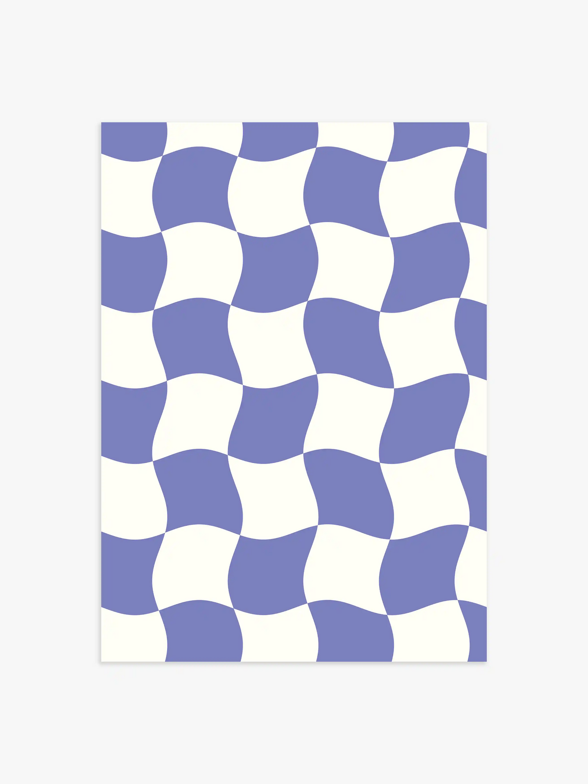 Wavy Schachbrett Poster in Lila - 21x30 cm